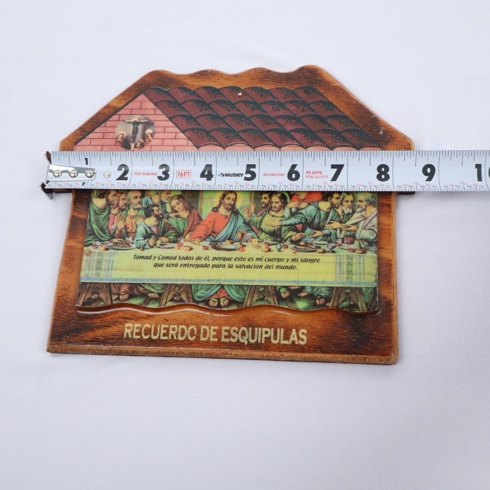 VTG The Last Supper Wood Wall Art DIOS BENDIGA ESTE HOGARE God Bless This Home - Picture 7 of 7
